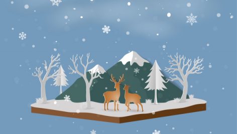 Freepik Isometric Landscape With Deers In Winter