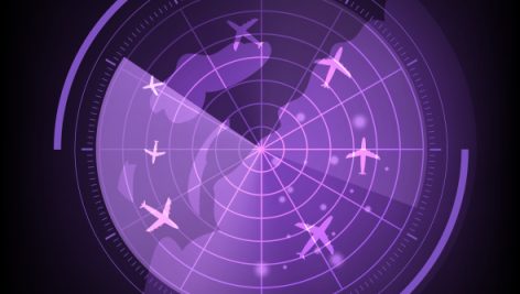Freepik Purple Radar Screen With Airplane And Map
