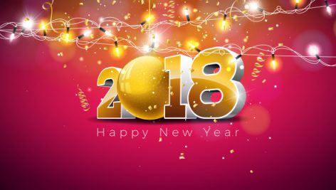 Freepik Vector Happy New Year 2018 Illustration On Shiny Red Background With 3D Number