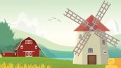 Freepik Illustration Of Mountain Countryside Farm Barn With Windmill