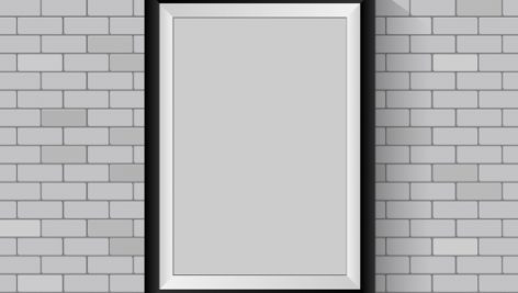 Freepik Picture Frame On Gray Brick Wall