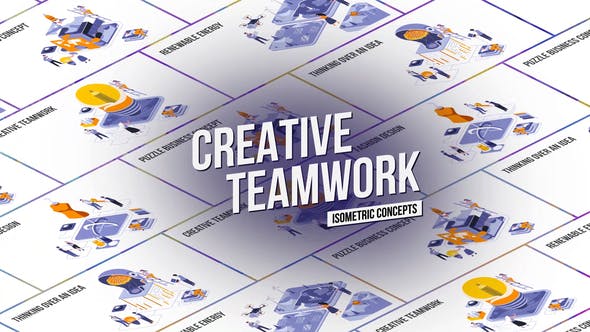 Videohive Creative Teamwork – Isometric Concept 27458597