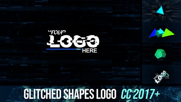 Videohive Glitched shapes logo intro 26209719