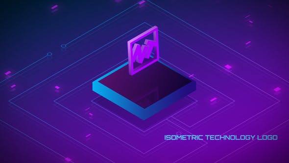 Videohive Looped Isometric Technology Logo 23181987