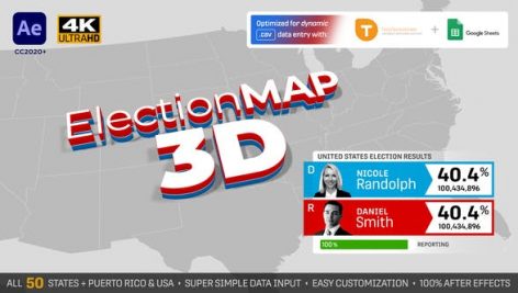 Preview United States Election Map 3D 28786534