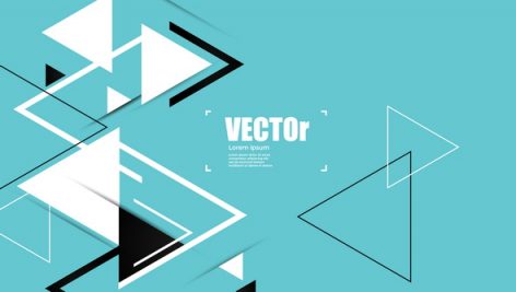 Abstract Blue Geometric Vector Background With Triangles