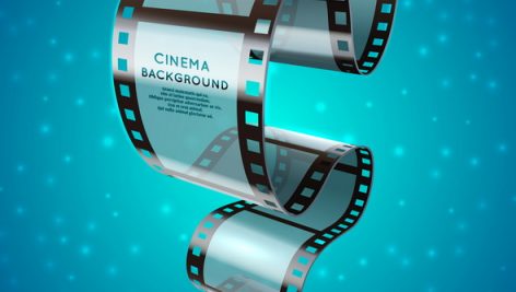 Abstract Cinema Retro Poster With Film Strip Roll