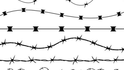 Barbed Wire Black Silhouettes