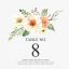 Beautiful Watercolor Vector Invitation With Flowers And Branch Table Numbers For Wedding