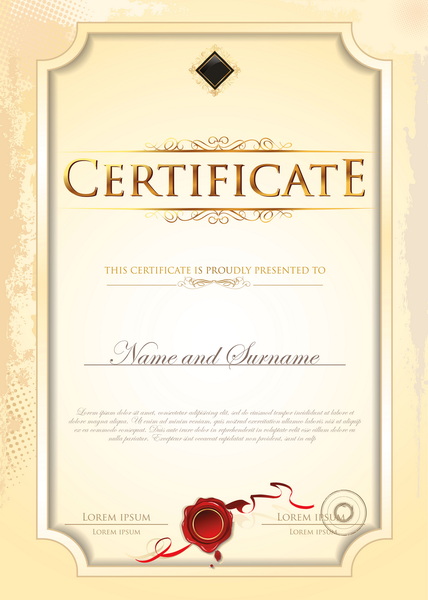 وکتور Certificate