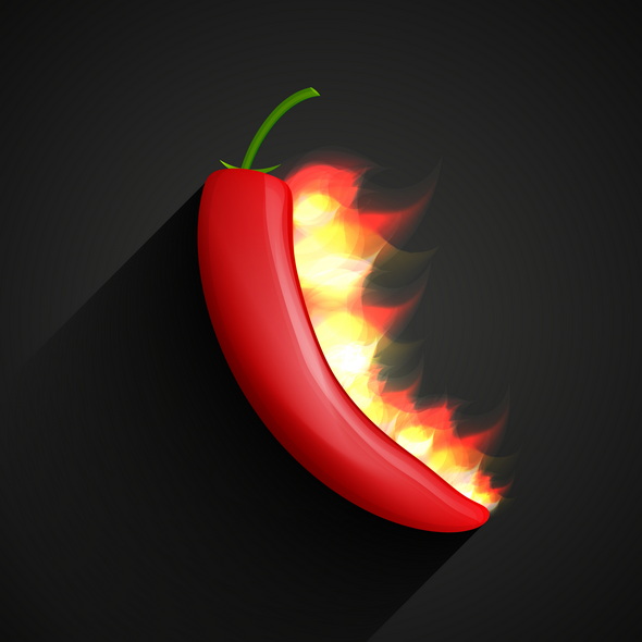 وکتور Chili Pepper In Fire