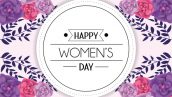 Circle Sticker With Roses And Branches Leaves To Womens Day