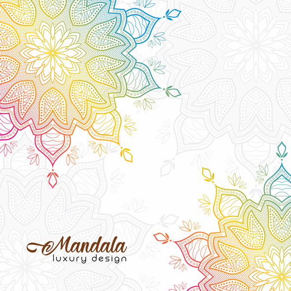 وکتور Colorful Gradient Mandala Background
