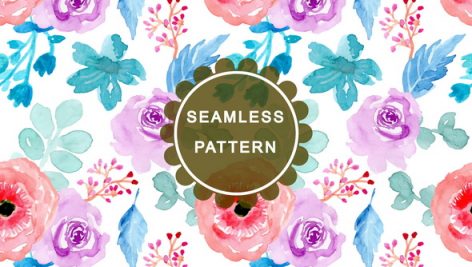 Colorful Watercolor Floral Seamless Pattern