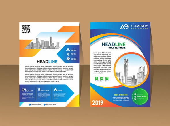 وکتور Cover Template A4 Size Business Brochure Design