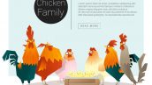 Cute Animal Family Background With Chickens