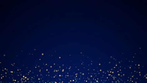 Falling Golden Glitter Lights Texture On Blue Background