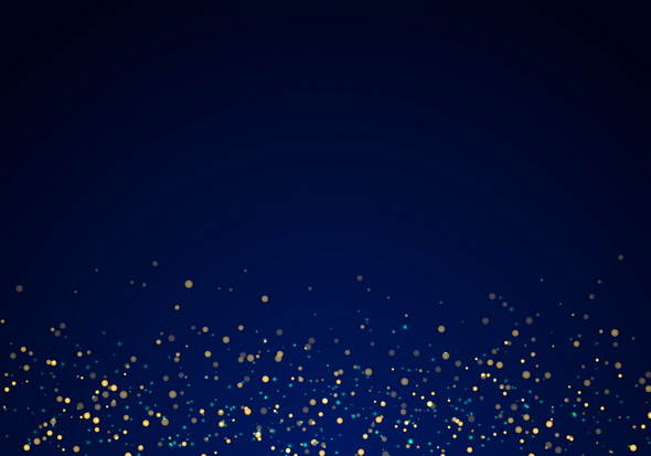 وکتور Falling Golden Glitter Lights Texture On Blue Background