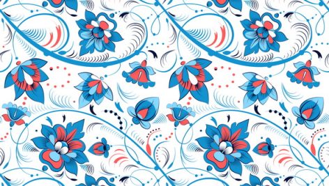 Floral Seamless Pattern In Russian Folk Style