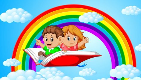 Freepik Happy Kids Flying On Big Open Book
