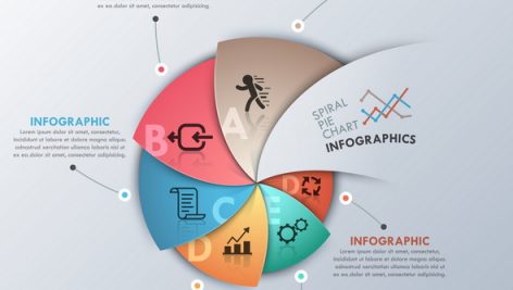 Freepik Modern Infographics Options Banner With Spiral Chart