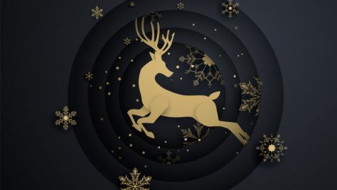 Freepik Reindeer Jump In Circle With Gold Snowflake