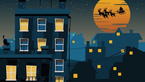 Freepik Santa Claus Over The City Vector Illustration
