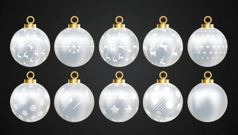 Freepik Set Of Vector Gold And Silver Christmas Balls With Ornaments