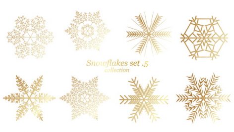 Freepik Set Of Vector Snowflakes Christmas With Gold Luxury Color