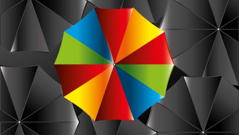 Freepik Umbrella Design Over Black Background Vector Illustration