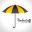 Freepik Umbrella Design Over White Background Vector Illustration