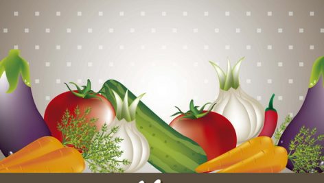 Freepik Vegetables Over Brown Background Menu Vector Illustration