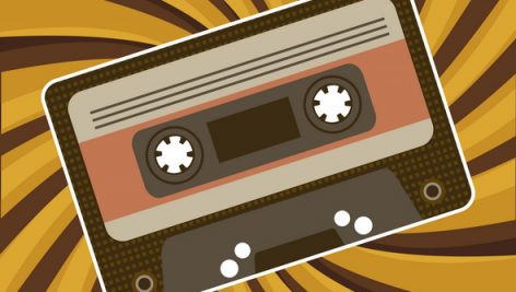 Freepik Vintage Cassette Over Yellow And Brown Background Vector