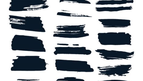 Grunge Vector Set With Ink Brushes Abstract Design Elements Collection Hand Drawn Collection