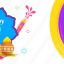 Happy Holi Header Or Banner Design Decorated With Color Guns And