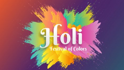 Holi Banner Or Poster Design With Colorful Brush Stroke Effect F