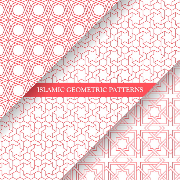 وکتور Islamic Style Seamless Geometric Patterns Collection 3