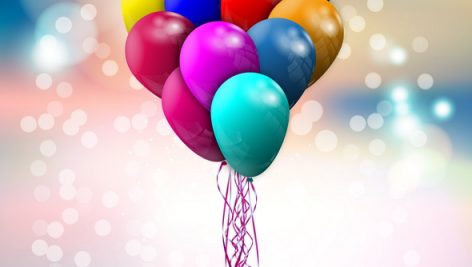 Large Bundle Of Colored Balloons