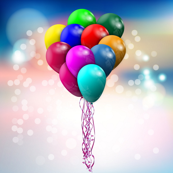 وکتور Large Bundle Of Colored Balloons