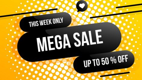 Mega Sale Up To 50 Background Illustration