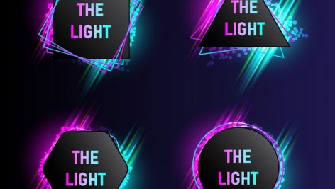 Modern Light Banner Collection With 4 Abstract Shapes