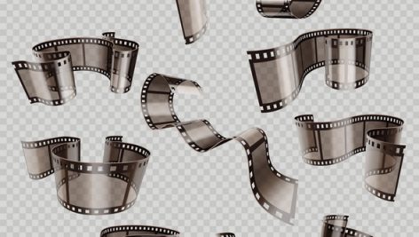Old 3D Movie Film Strip Foto Slide Isolated