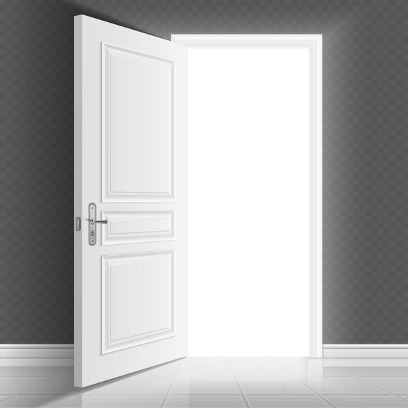 وکتور Open White Entrance Door