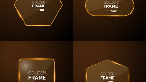 Pack Of Gold Frame With Light Effect