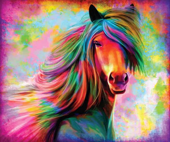 وکتور Rainbow Horse