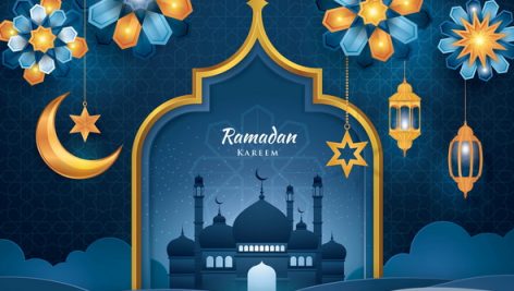Ramadan Kareem Greeting Card Islamic Art Style Paper Art