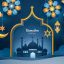 Ramadan Kareem Greeting Card Islamic Art Style Paper Art