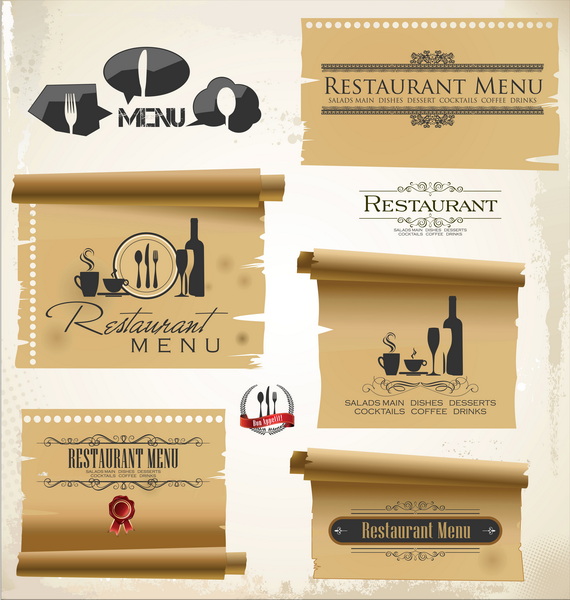 وکتور Restaurant And Cafe Labels