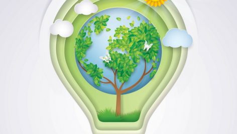 Save The World Light Bulb With Earth Tree