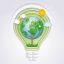 Save The World Light Bulb With Earth Tree